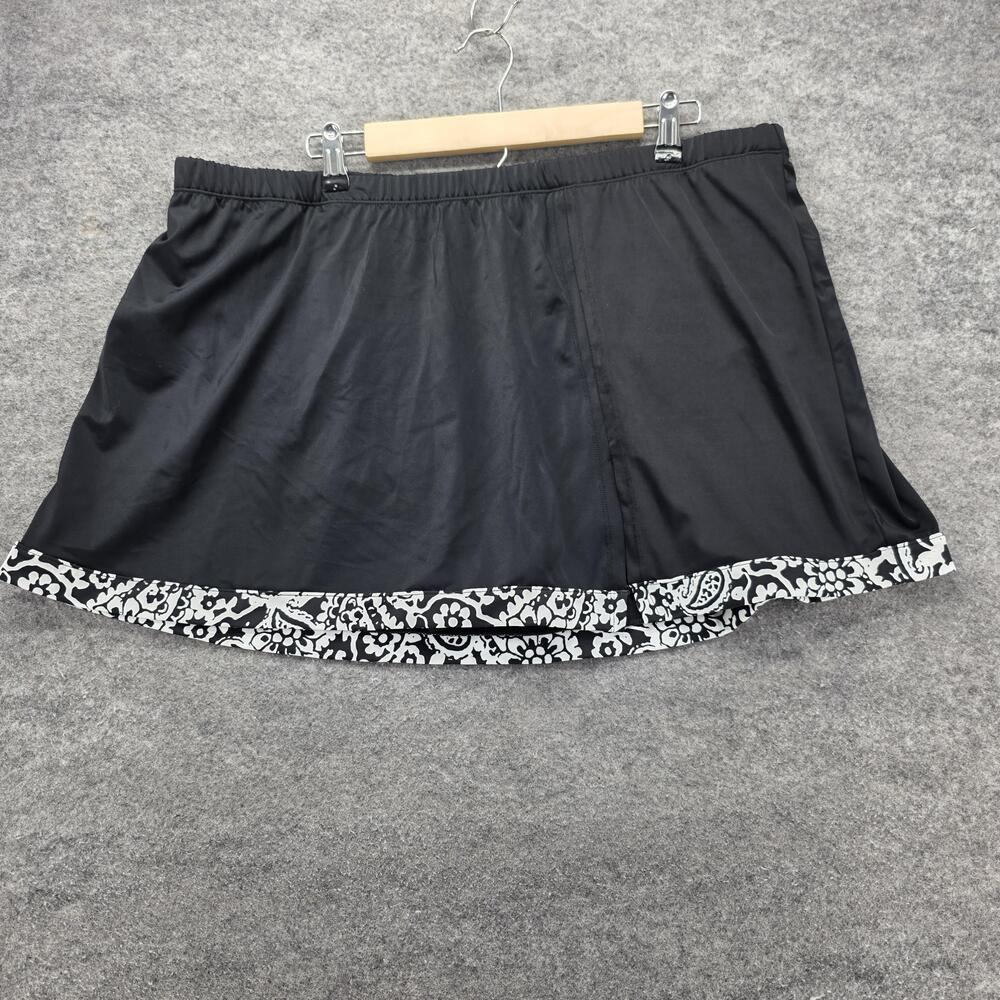 Swimsuits For All Swim Skirt Womens 22 Black Skirted Bottom Built In Brief